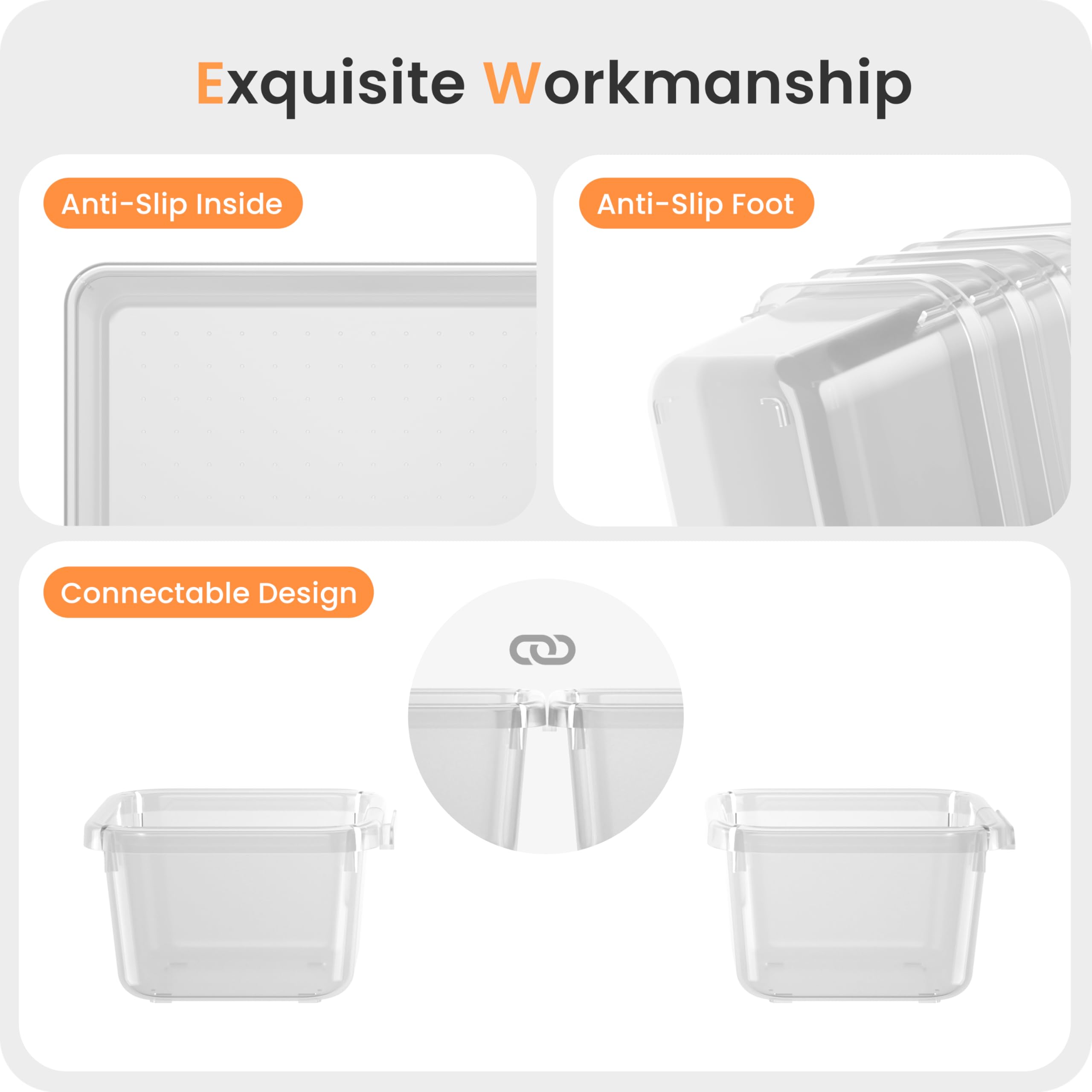 Drawer Organizer Set with 5 Sizes, Holds 177 Items for Makeup & Bathroom Storage