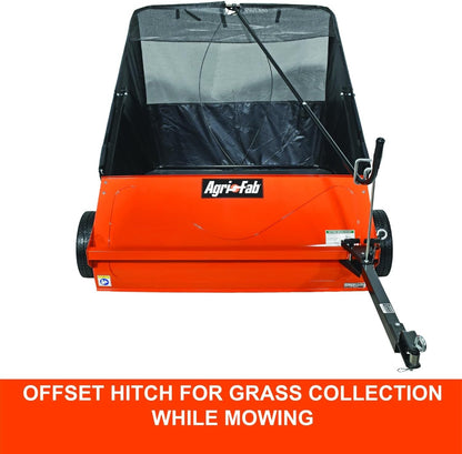 44-Inch Tow-Behind Lawn Sweeper with 25 cu. ft. Mesh Hopper and Ground-Driven Brushes