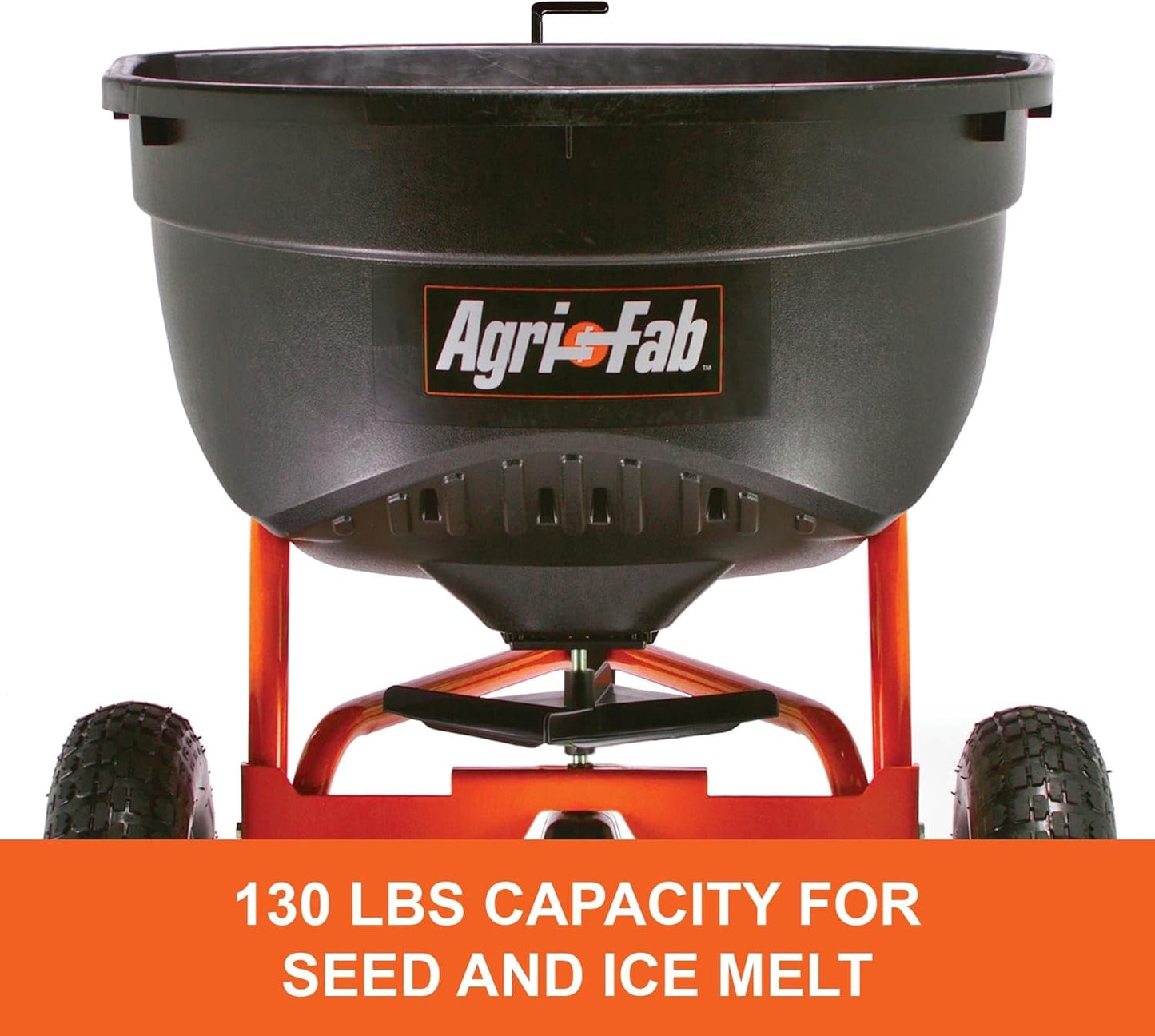 100-Pound Tow-Behind Broadcast Spreader for Lawn Tractors and ATVs with 10-Foot Spread Width