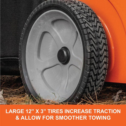 44-Inch Tow-Behind Lawn Sweeper with 25 cu. ft. Mesh Hopper and Ground-Driven Brushes