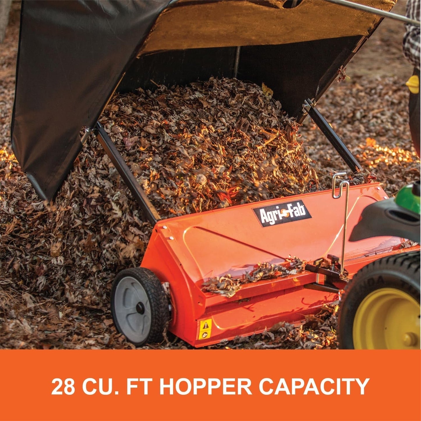 44-Inch Tow-Behind Lawn Sweeper with 25 cu. ft. Mesh Hopper and Ground-Driven Brushes