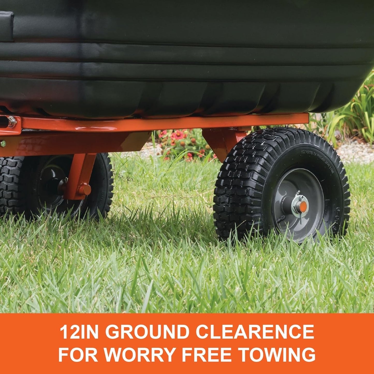 16 cu. ft. Heavy-Duty Steel Tow-Behind Dump Cart with 800 lb Load Capacity