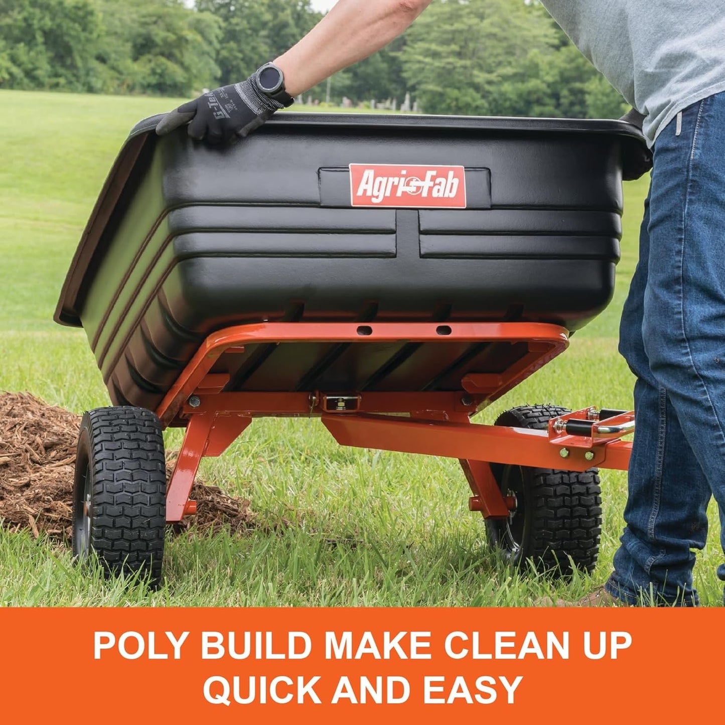 16 cu. ft. Heavy-Duty Steel Tow-Behind Dump Cart with 800 lb Load Capacity