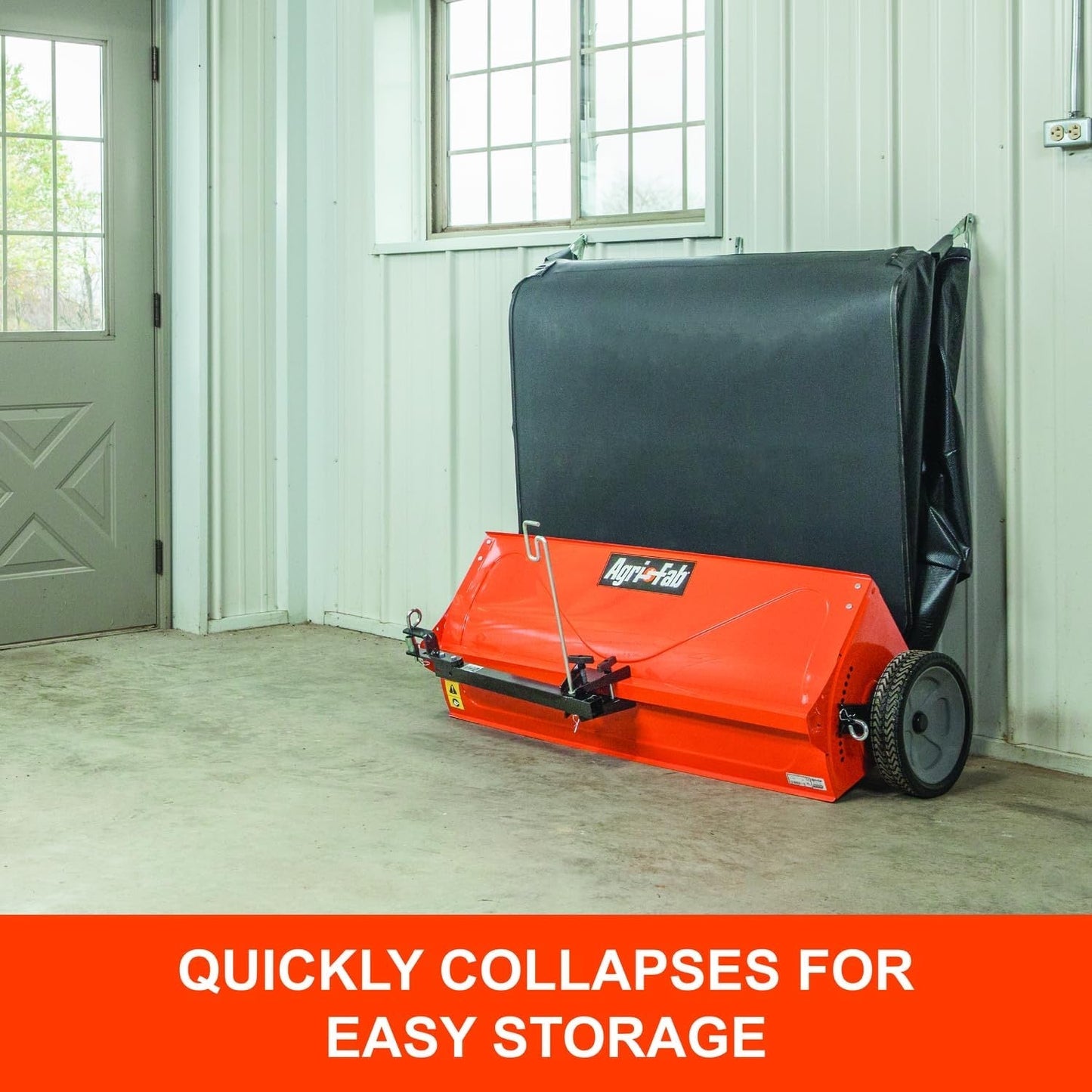 44-Inch Tow-Behind Lawn Sweeper with 25 cu. ft. Mesh Hopper and Ground-Driven Brushes