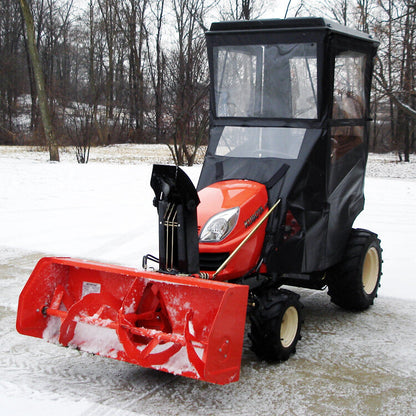 Universal Hard-Side Winter Cab Enclosure for Lawn Tractors and Riding Mowers with Hinged Door