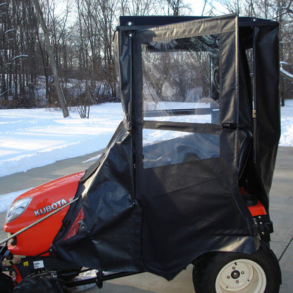 Universal Hard-Side Winter Cab Enclosure for Lawn Tractors and Riding Mowers with Hinged Door