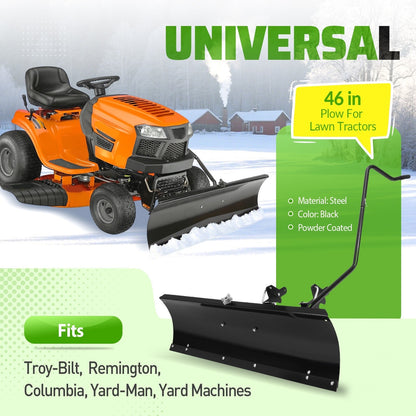 46-Inch Front Plow Blade Attachment for Lawn Tractors with 5-Position Manual Angle